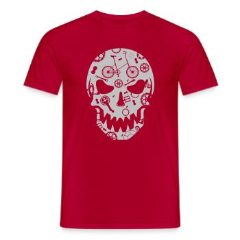 Klapprad Totenkopf T-Shirt Fashion Hoodie gothic - Männer T-Shirt - Rot - Vorne - AI Model Male 178 dark (178cm)