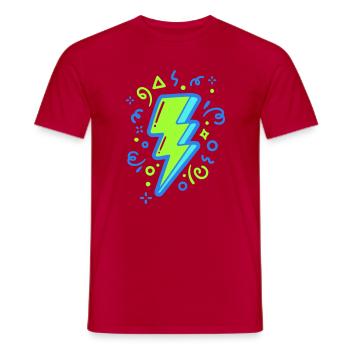 Energiestrahl mit Neonfarben - Männer T-Shirt - Rot - Vorne - AI Model Male 178 dark (178cm)