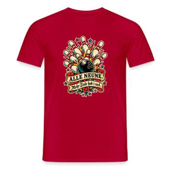 Alle Neune Kegelclub - Männer T-Shirt - Rot - Vorne - AI Model Male 178 dark (178cm)