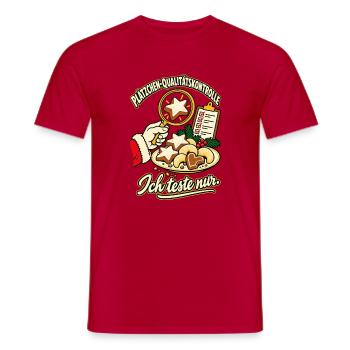 Plätzchen Qualitätskontrolle - Männer T-Shirt - Rot - Vorne - AI Model Male 178 dark (178cm)