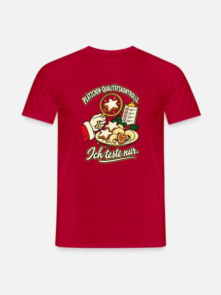 Plätzchen Qualitätskontrolle - Männer T-Shirt - Rot