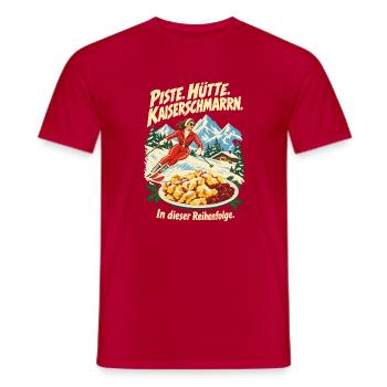 Piste Hütte Kaiserschmarrn Ski - Männer T-Shirt - Rot - Vorne - AI Model Male 178 dark (178cm)