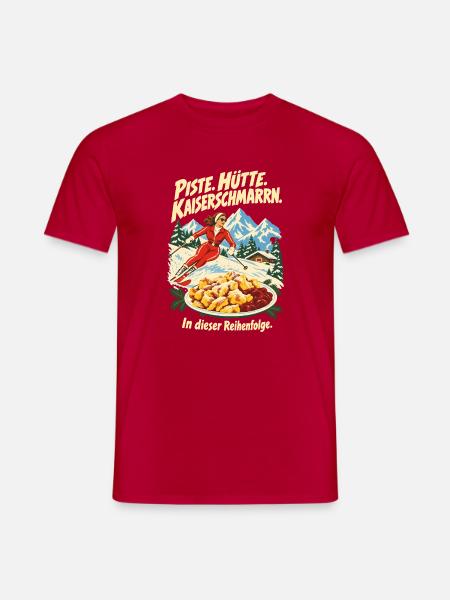 Piste Hütte Kaiserschmarrn Ski - Männer T-Shirt - Rot
