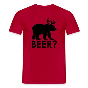 Beer - Männer T-Shirt - Rot - Vorne - AI Model Male 178 dark (178cm)