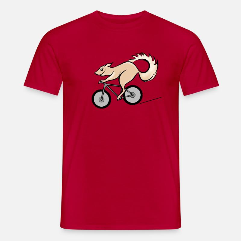 Fahrrad und Eichhörnchen - Männer T-Shirt - Rot