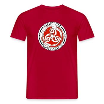 Bretagne - Breizh - T-shirt homme - rouge - Devant - AI Model Male 178 dark (178cm)