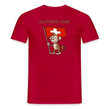 Switzerland Monkey / Swiss Fan - Men's T-Shirt - red - Front - AI Model Male 178 dark (178cm)