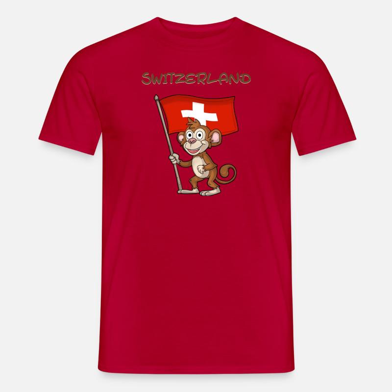 Schweiz Affe / Schweizer Fan - Männer T-Shirt - Rot
