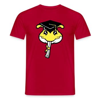 Caterpillar High School Graduation Passed College Worm - Men's T-Shirt - red - Front - AI Model Male 178 dark (178cm)