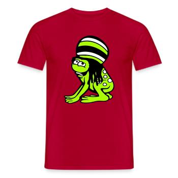 Frog Reggae Music Rasta Hair Hat Jamaica Fun - Men's T-Shirt - red - Front - AI Model Male 178 dark (178cm)
