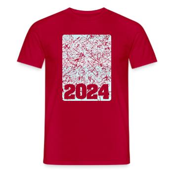 2024 - Men's T-Shirt - red - Front - AI Model Male 178 dark (178cm)