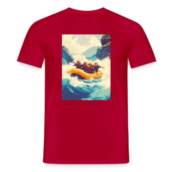 Rafting-Expedition in Wild Rapids - Männer T-Shirt - Rot - Vorne - AI Model Male 178 dark (178cm)