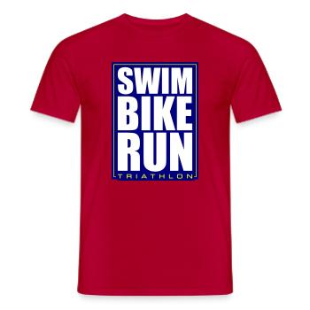 Triathlon Natation Course Cyclisme - T-shirt homme - rouge - Devant - AI Model Male 178 dark (178cm)