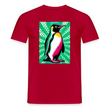 pingouin - T-shirt homme - rouge - Devant - AI Model Male 178 dark (178cm)