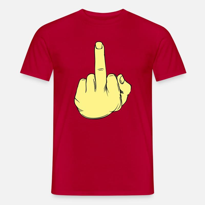 Stinkefinger Illustration - Männer T-Shirt - Rot
