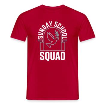 Sonntagsschul-Staffel - Männer T-Shirt - Rot - Vorne - AI Model Male 178 dark (178cm)