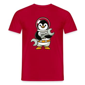 Astronaute Pingouin avec une clé à molette - T-shirt homme - rouge - Devant - AI Model Male 178 dark (178cm)