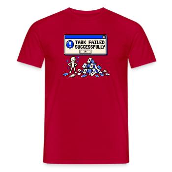 Aufgabe erfolgreich fehlgeschlagen - Männer T-Shirt - Rot - Vorne - AI Model Male 178 dark (178cm)