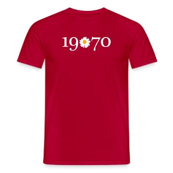 Marguerite of the Year 1970 - Men's T-Shirt - red - Front - AI Model Male 178 dark (178cm)