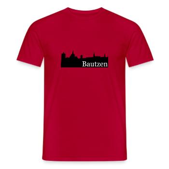 Bautzen Silhouette Skyline - Männer T-Shirt - Rot - Vorne - AI Model Male 178 dark (178cm)