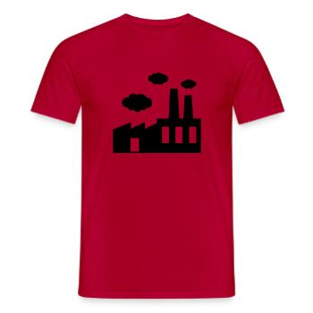 Fabrik - dunkle Wolken - Männer T-Shirt - Rot - Vorne - AI Model Male 178 dark (178cm)