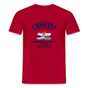 Croatia - Kroatien - Männer T-Shirt - Rot - Vorne - AI Model Male 178 dark (178cm)