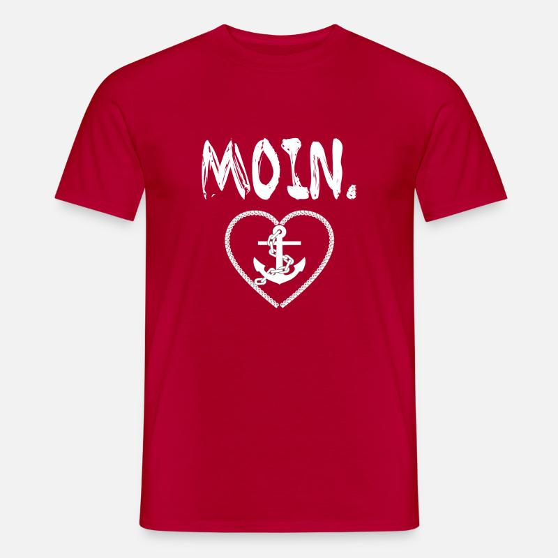 Moin mit Anker - Männer T-Shirt - Rot