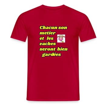 Chacun son métier citation drôle - T-shirt homme - rouge - Devant - AI Model Male 178 dark (178cm)