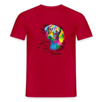 Farbenmeer Hund - Männer T-Shirt - Rot - Vorne - AI Model Male 178 dark (178cm)