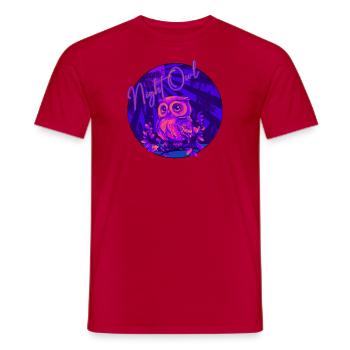 Night Owl - Men's T-Shirt - red - Front - AI Model Male 178 dark (178cm)