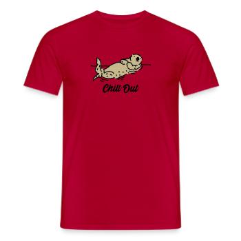 Chill Out Otter Cadeau - T-shirt homme - rouge - Devant - AI Model Male 178 dark (178cm)