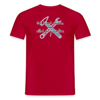 Gut Oder Helfen - 3 color VECTOR - Männer T-Shirt - Rot - Vorne - AI Model Male 178 dark (178cm)