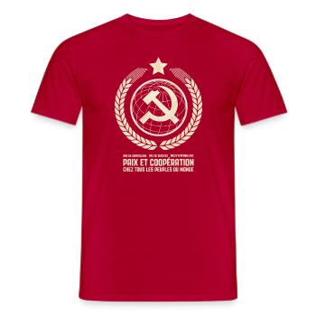Communist Internationalism - Men's T-Shirt - red - Front - AI Model Male 178 dark (178cm)