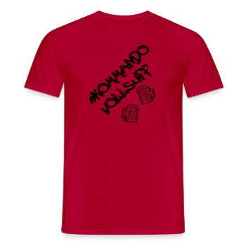 # Kommando Vollsuff Party Bier Hashtag - Männer T-Shirt - Rot - Vorne - AI Model Male 178 dark (178cm)