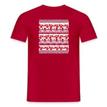 FRÖHLICHE JEEPSMAS - WEIHNACHTSMUSTER ALT 4X4 - Männer T-Shirt - Rot - Vorne - AI Model Male 178 dark (178cm)