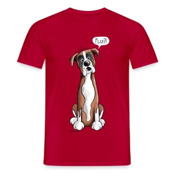 Deutscher Boxer Play - Männer T-Shirt - Rot - Vorne - AI Model Male 178 dark (178cm)