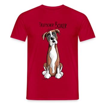 Happy Deutscher Boxer - Männer T-Shirt - Rot - Vorne - AI Model Male 178 dark (178cm)