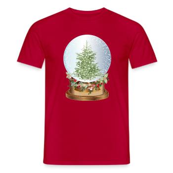 belle boule à neige nostalgique avec sapin de Noël - T-shirt homme - rouge - Devant - AI Model Male 178 dark (178cm)