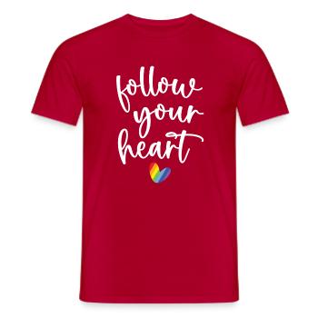 Pride Month - Follow Your Heart - Men's T-Shirt - red - Front - AI Model Male 178 dark (178cm)