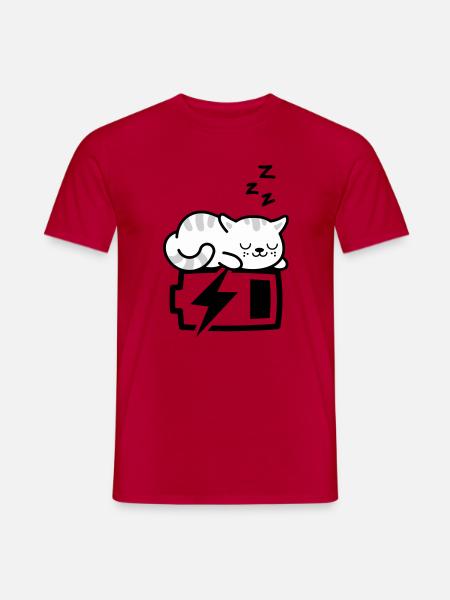 Sleepy Kitty (Color Changeable - 3 colors) - Men's T-Shirt - red