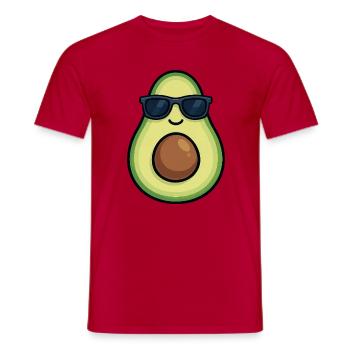 Cooler Avocado Sommer Design für Veganer Gemüse - Männer T-Shirt - Rot - Vorne - AI Model Male 178 dark (178cm)