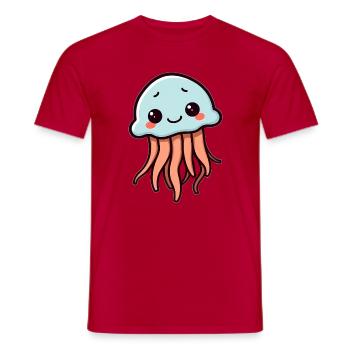 Jellyfish - Men's T-Shirt - red - Front - AI Model Male 178 dark (178cm)