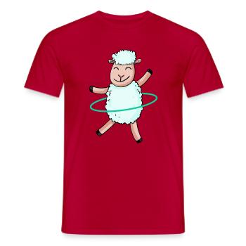 Mouton mignon avec cerceau - T-shirt homme - rouge - Devant - AI Model Male 178 dark (178cm)