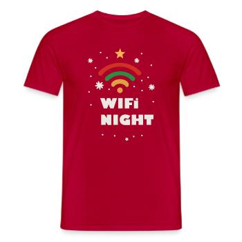 WIFI Motif Étoile Nocturne - T-shirt homme - rouge - Devant - AI Model Male 178 dark (178cm)