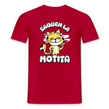 Cat with Guitar Motita - Men's T-Shirt - red - Front - AI Model Male 178 dark (178cm)