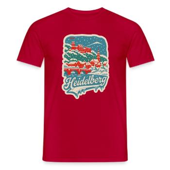 Paysage hivernal de Heidelberg - T-shirt homme - rouge - Devant - AI Model Male 178 dark (178cm)