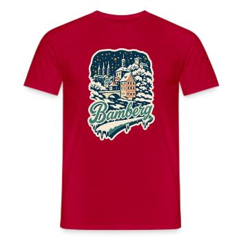 La magie hivernale de Bamberg - T-shirt homme - rouge - Devant - AI Model Male 178 dark (178cm)