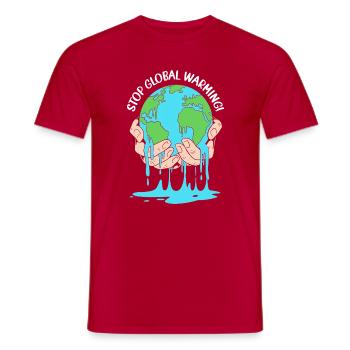 Changement climatique Environnement Protection de l’environnement - T-shirt homme - rouge - Devant - AI Model Male 178 dark (178cm)