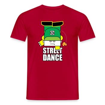 Green Street Dance Bot - Men's T-Shirt - red - Front - AI Model Male 178 dark (178cm)