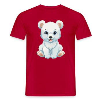 Cute Polar Bear - Männer T-Shirt - Rot - Vorne - AI Model Male 178 dark (178cm)